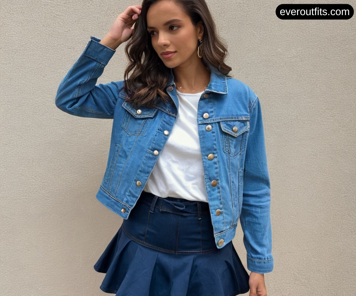 Classic Denim Jacket and Skirt Combo