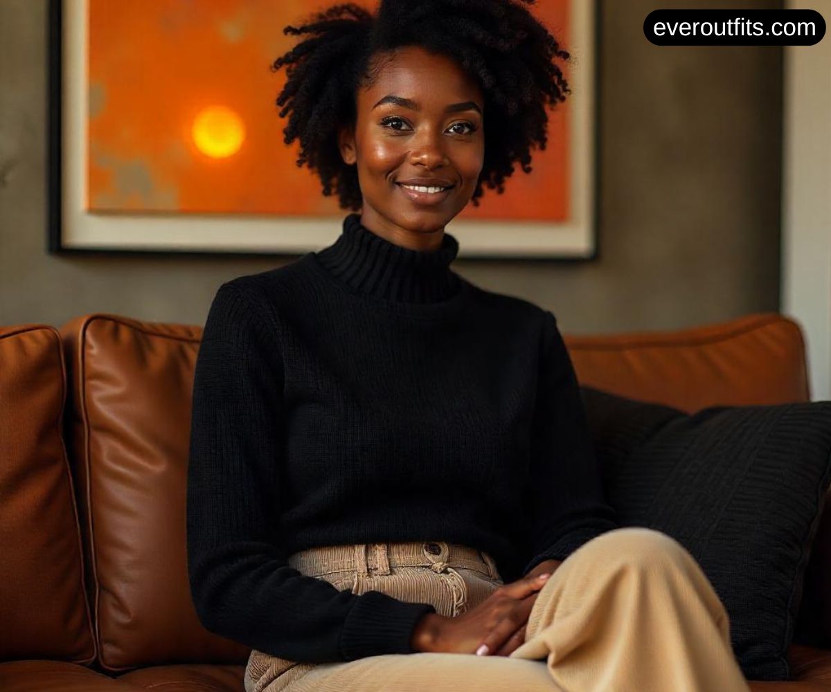Classic Knit Sweater with Corduroy Pants