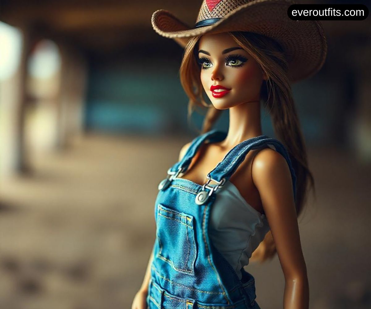 Cowgirl Barbie in Denim Overalls