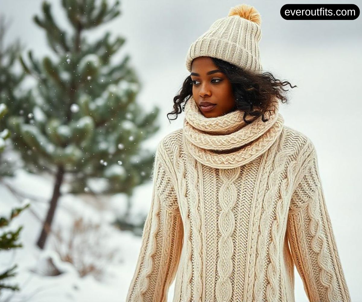 Cozy Cable Knit Sweater Dress