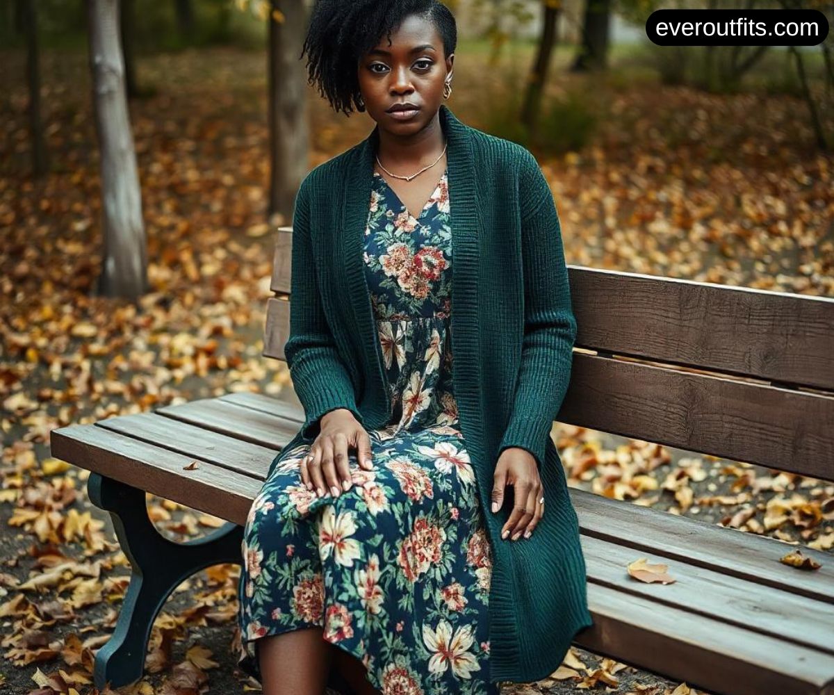 Longline Cardigan Over a Midi Dress