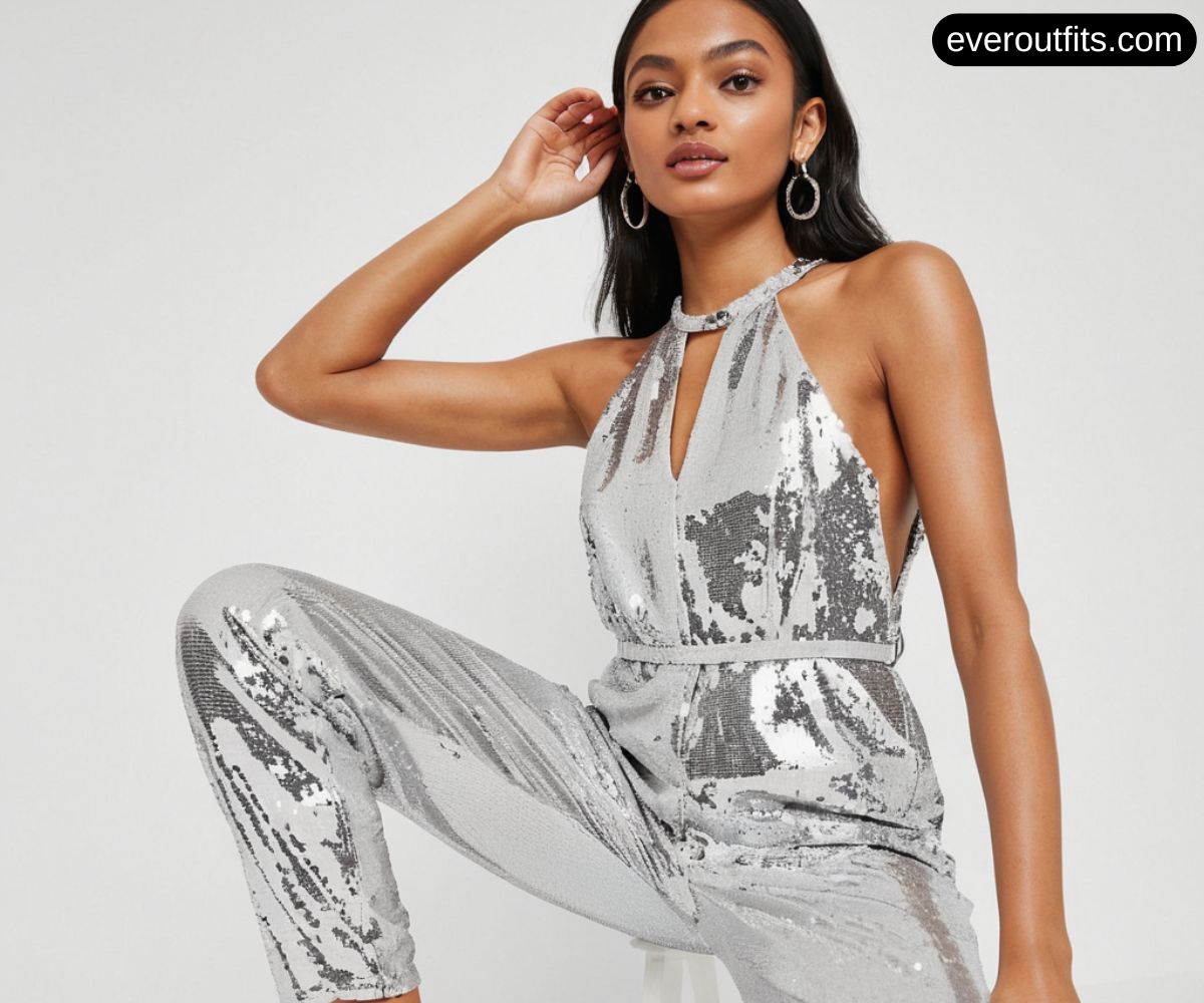 Silver Sequin Jumpsuit