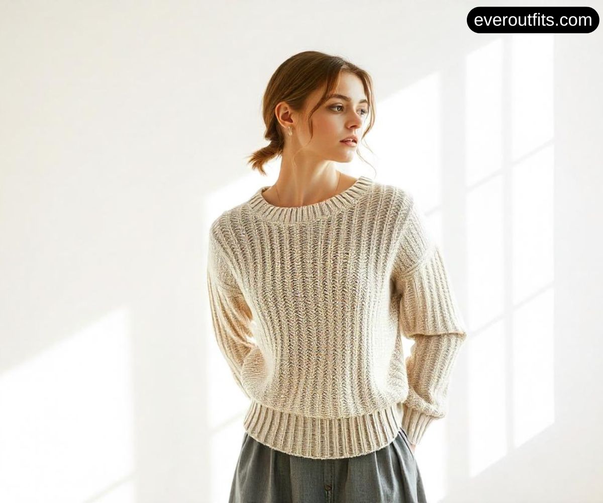 A-Line Skirt with a Fitted Sweater