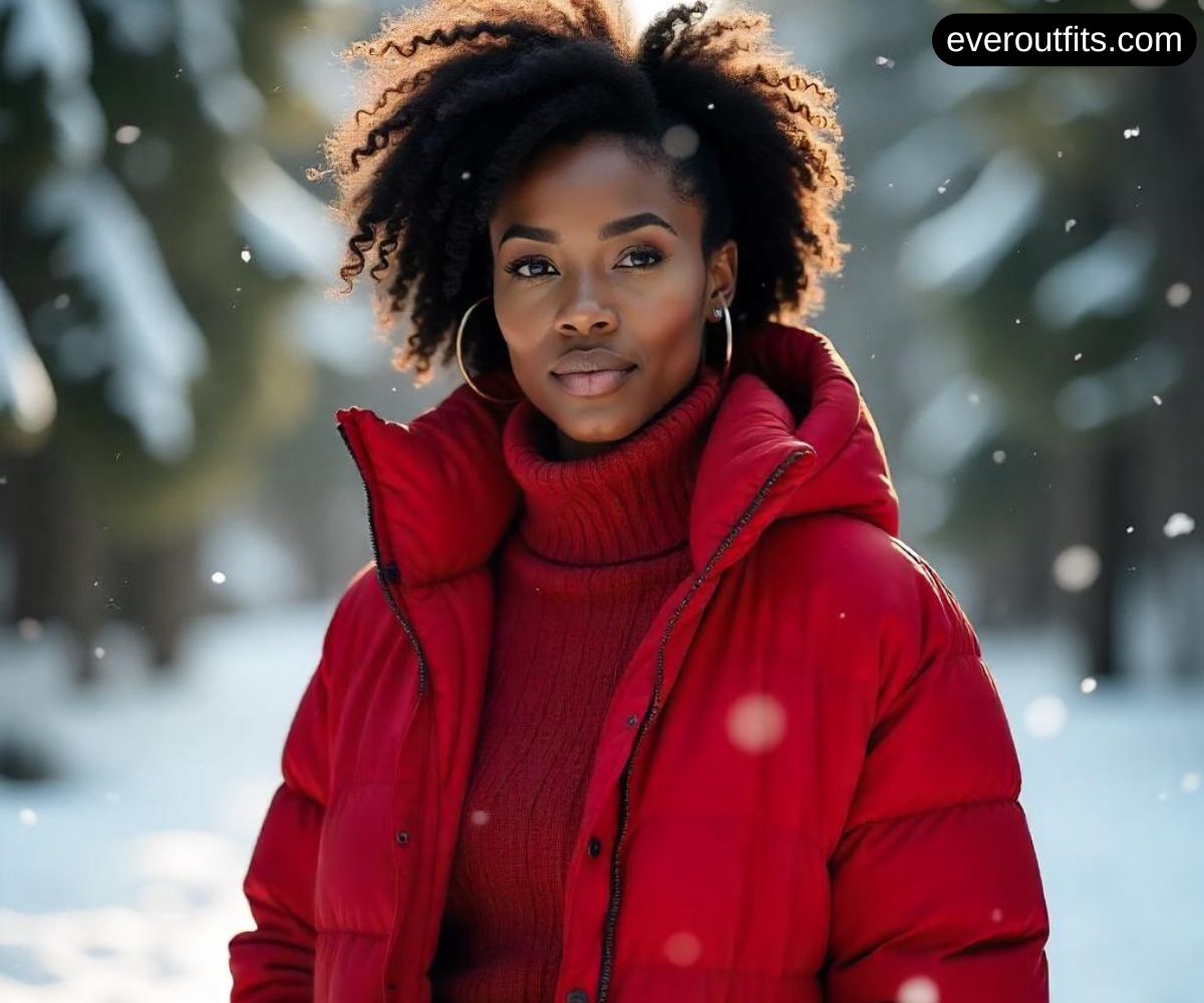 Chic Layers Puffer Jacket and Sweater Dress