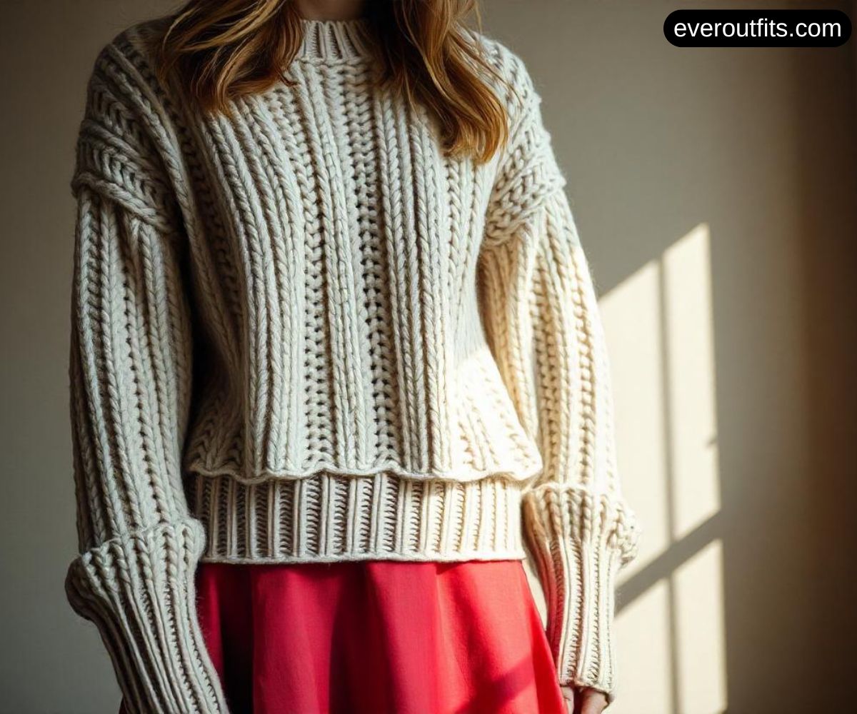 Chunky Knit Sweater with Skater Skirt