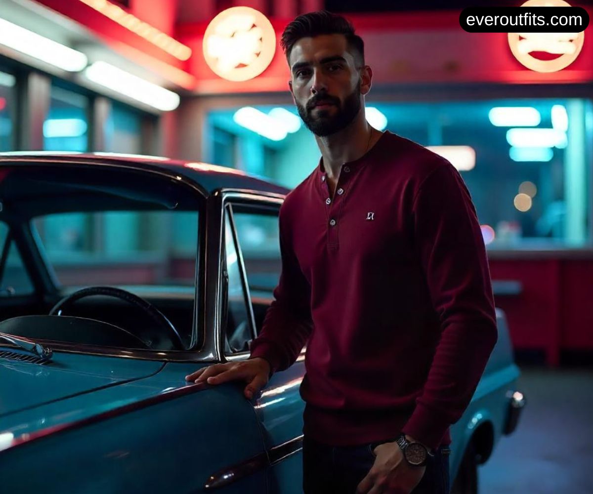 Henley Shirt and Slim-Fit Jeans for men