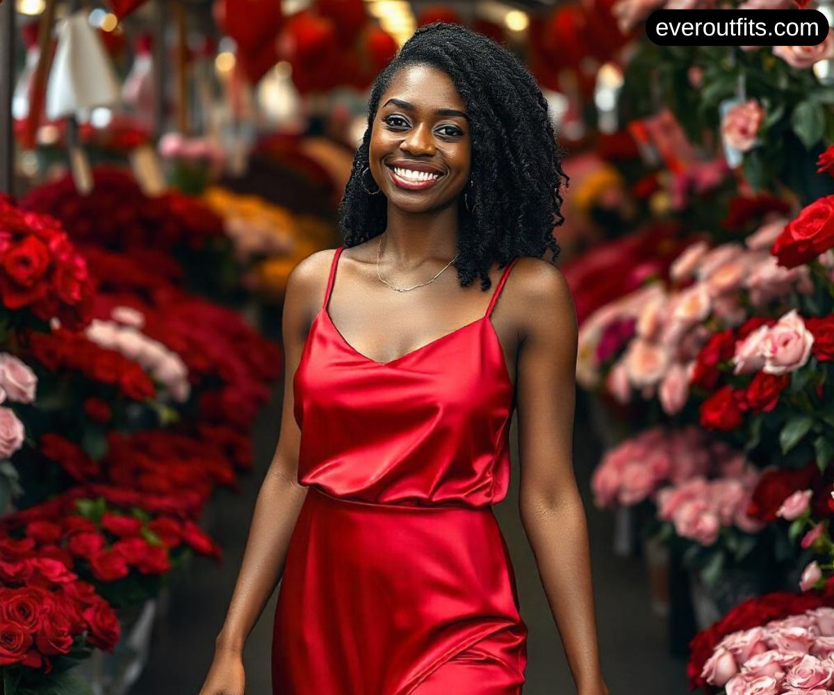 Red Satin Slip Dress