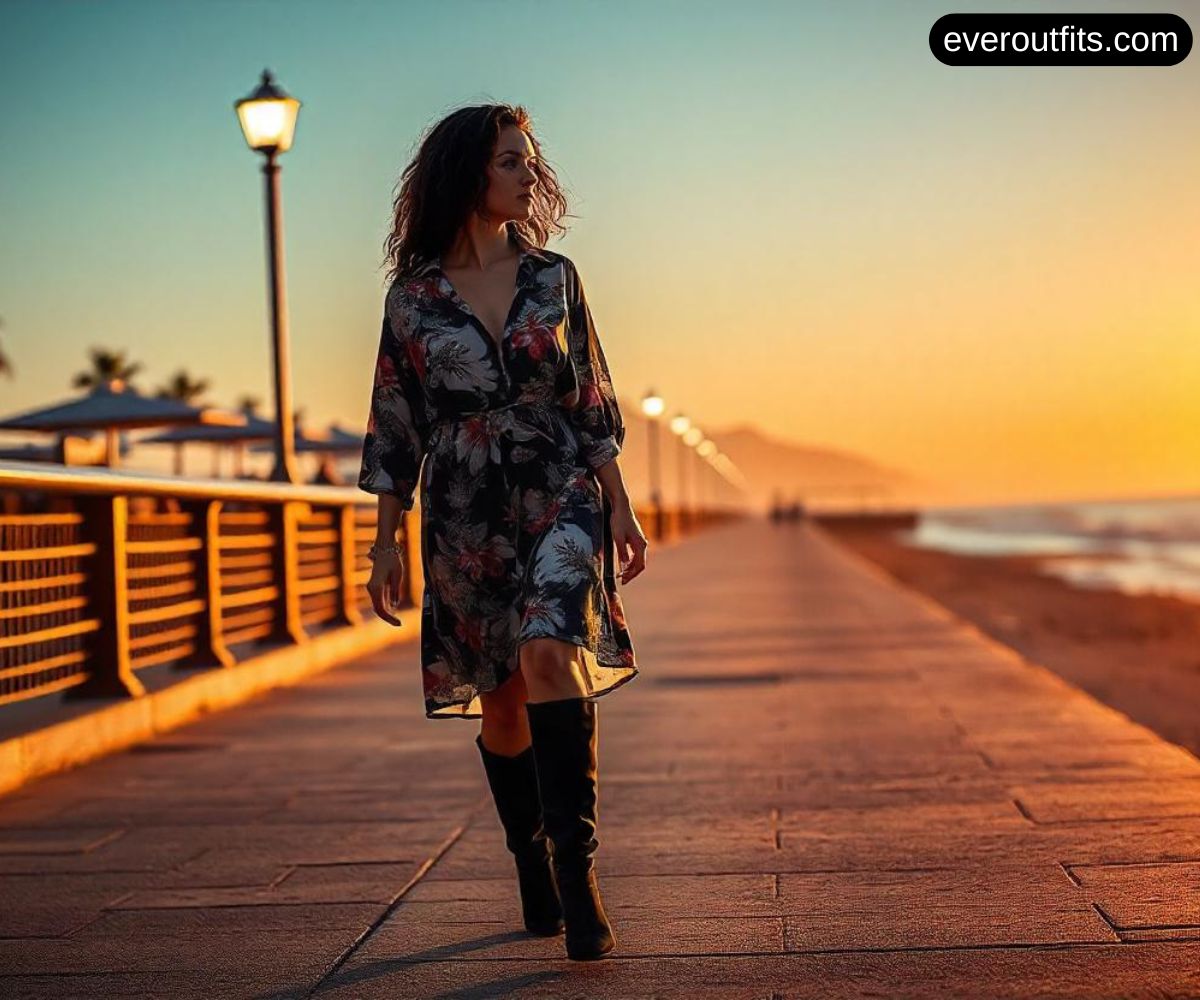 Tunic Dress with Knee-High Boots