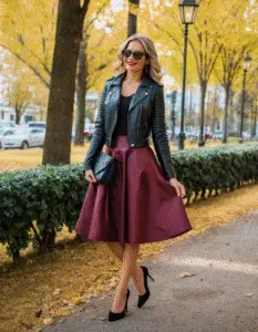 Today's Mood Wine Skirt set